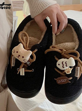 细细条可爱小猫休闲百搭系带板鞋