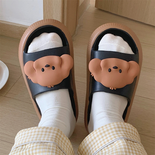 细细条 情侣夏季 凉拖鞋 EVA厚底浴室拖男女士居家可爱防滑小狗拖鞋
