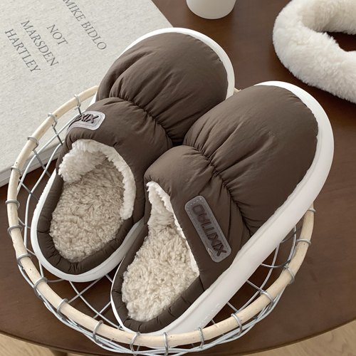 细细条简约时尚个性保暖棉拖鞋