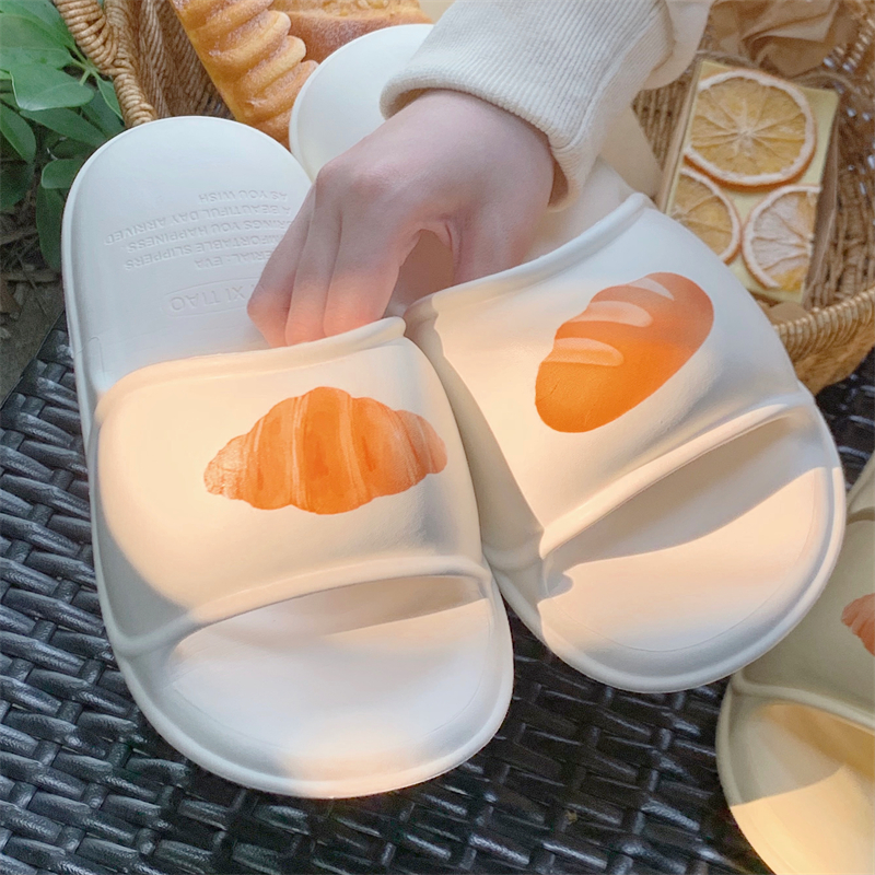 细细条网红可爱面包新款情侣拖鞋