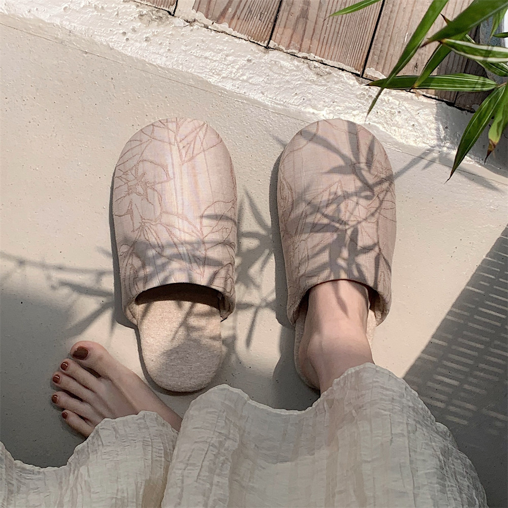 细细条 中国风包头拖鞋秋冬季休闲平底防滑居家中式禅意棉拖鞋女,居家布艺,居家棉拖/棉鞋,淘宝优惠券,粉丝福利购,淘宝优惠卷