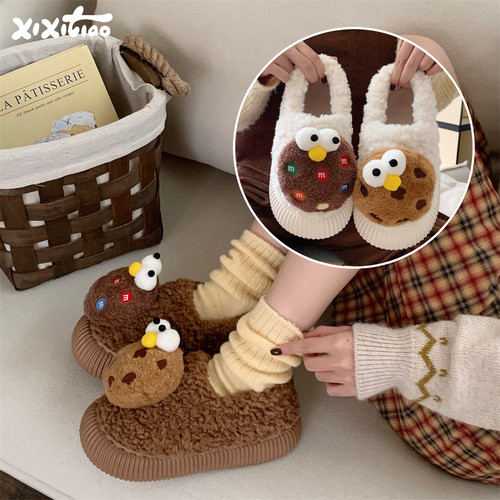 细细条大眼曲奇羊羊羔毛面包鞋