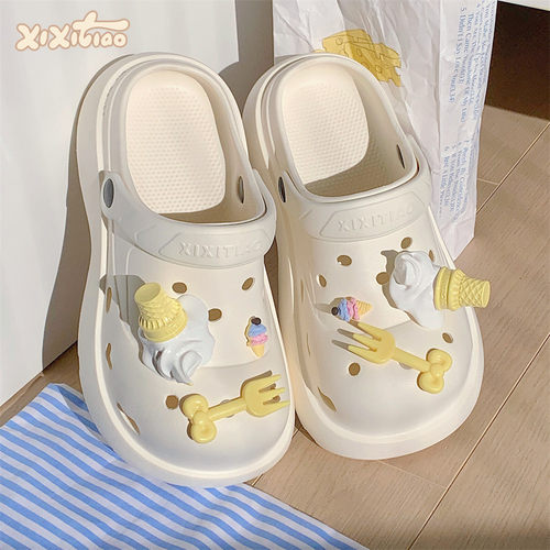 细细条DIY冰淇淋叉子洞洞鞋