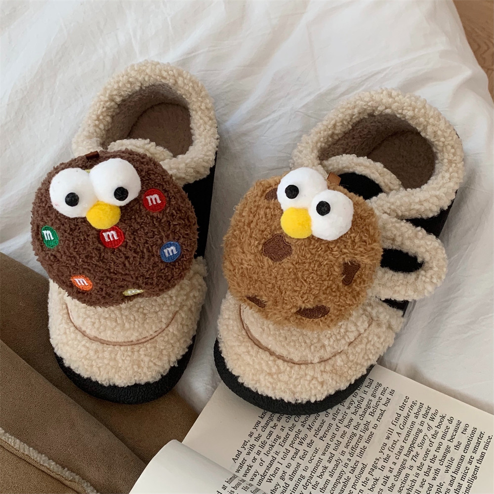 细细条 魔术贴百搭羊羔毛棉鞋女冬季趣味个性大眼曲奇饼干豆豆鞋,女鞋,乐福鞋（豆豆鞋）,淘宝优惠券,粉丝福利购,淘宝优惠卷