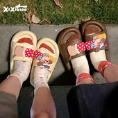 男女浴室洗澡防滑情侣夏季 趴睡狗狗一字拖鞋 居家凉拖 个性 细细条