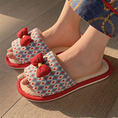 细细条 仙女风室内防滑静音棉麻凉拖春夏 亚麻拖鞋 四季 居家用时尚