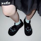 小黑猫雨鞋 女成人时尚 可爱高级感防水防滑水鞋 细细条 ins四季 通用