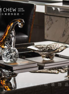 轻奢现代老板办公室装饰摆件墙柜储物柜氛围软装家居饰品客厅餐桌