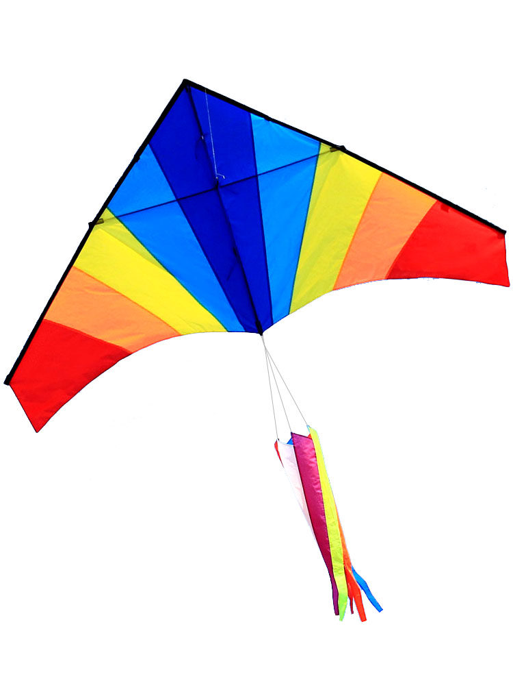 百特风筝潍坊风筝品牌微风易飞伞布彩虹大三角网红风筝儿童轻松