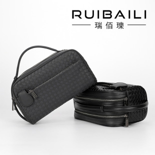 编织双拉链时尚 男包潮流男手提包手拿包跨境一件 手包男款 新款