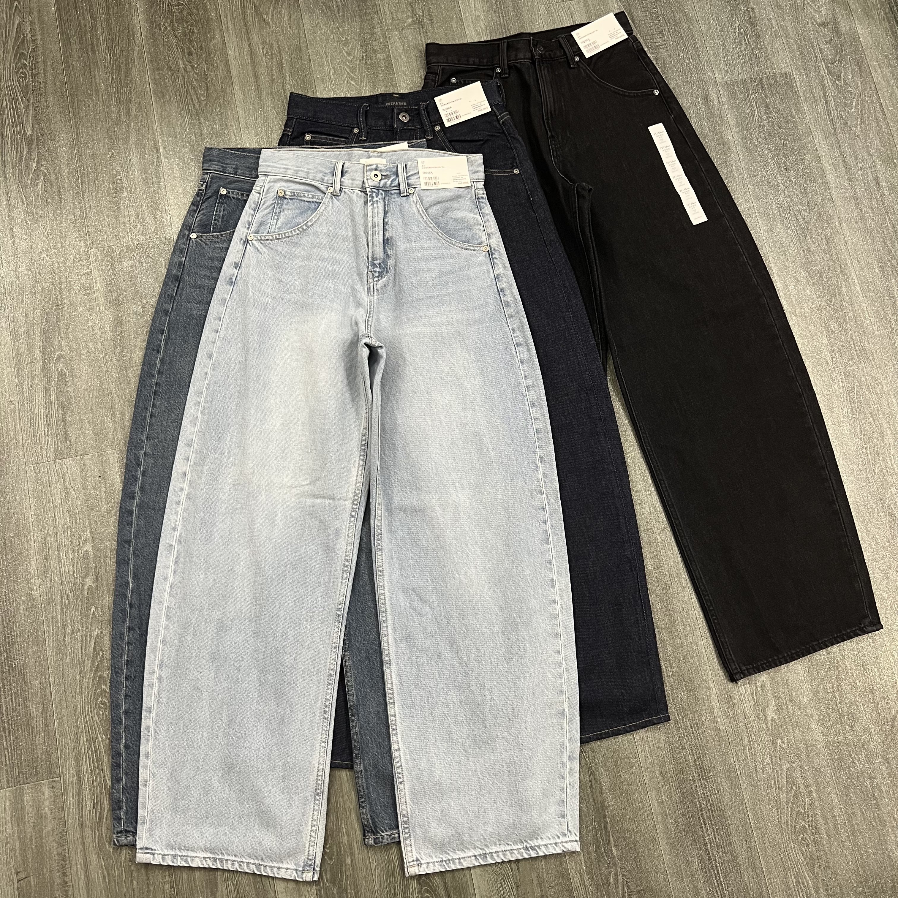 日系试衣间水洗做旧牛仔裤女高腰显瘦宽松直筒弯刀阔腿休闲长裤子,女装/女士精品,牛仔裤,淘宝优惠券,粉丝福利购,淘宝优惠卷