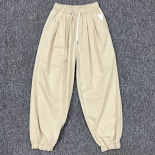 轻薄亲肤休闲女士百搭裤 纯棉春秋款 子 束脚运动裤 外贸日系复古男装