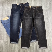 弹力舒适水洗做旧猫须锥形直筒休闲牛仔长裤 捡漏外贸单男士 牛仔裤