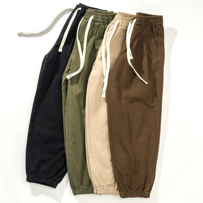 长裤宽松休闲束脚裤抓毛水洗纯棉