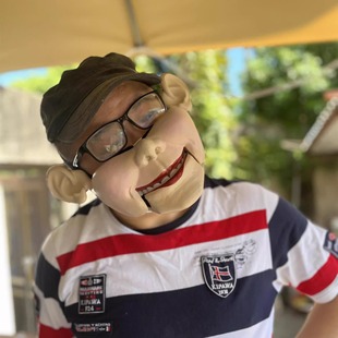 搞怪大嘴猪八戒猪头面具线控嘴巴开合腹语演出道具演幽默喜剧面罩