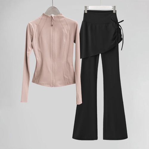 拉丁舞成人艺考生室内练功服瑜伽修身立领训练健身运动春秋季套装