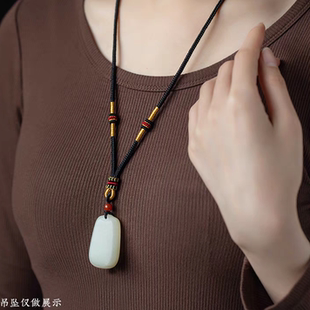 手工编绳无事牌佛公八宝罗盘吊坠挂绳黑金红金配色八股精工可调节