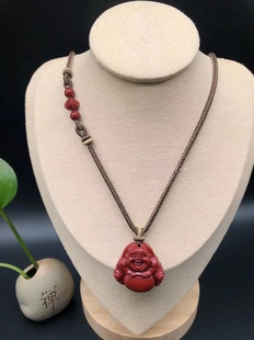 朱砂吊坠项链挂绳成品纯手工编织方八股辫南红玛瑙朱砂天珠无事牌