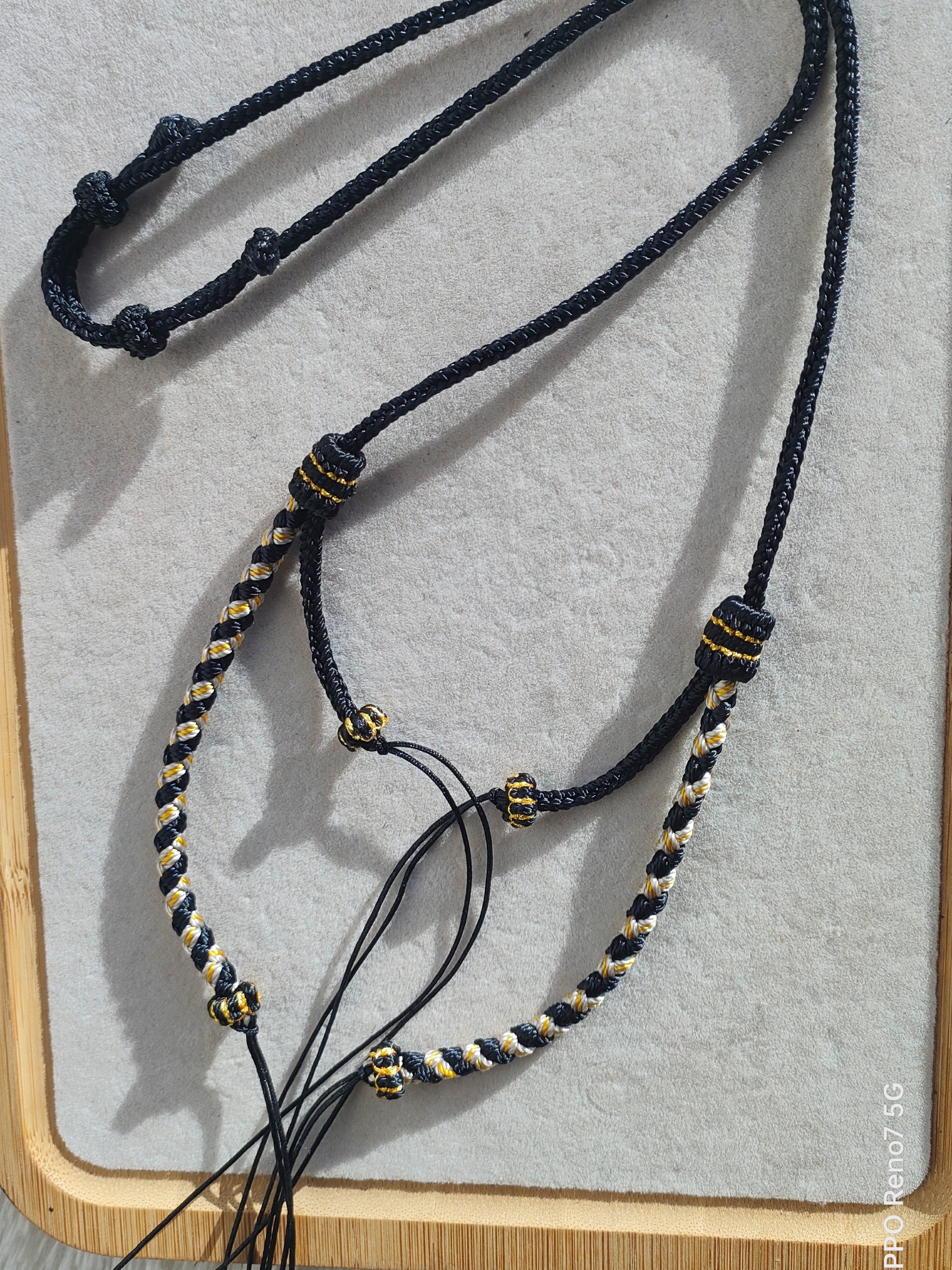 天珠横穿龙鳞结项链绳