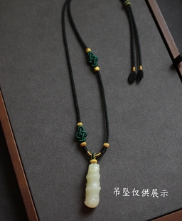 纯手工精工编制项链绳吊坠绳高级黑墨绿银灰红蓝八股辫成品如意结