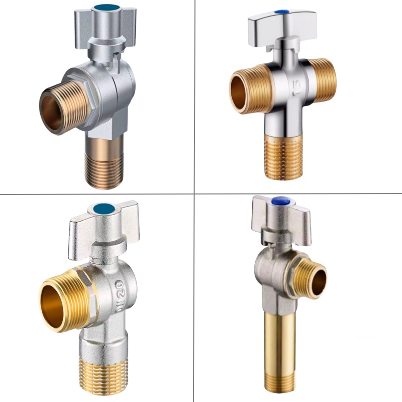 角阀全铜一进二出三通加长双出水