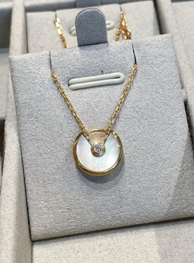 小众设计感护身符贝母项链