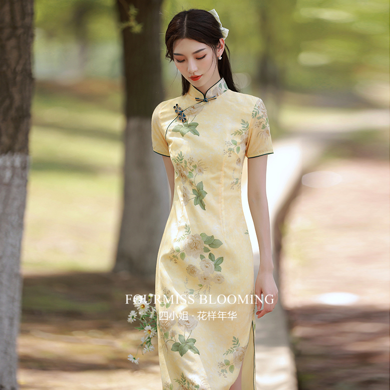 【花样年华】国风旗袍|2025年夏季复古花朵中长款年轻改良连衣裙