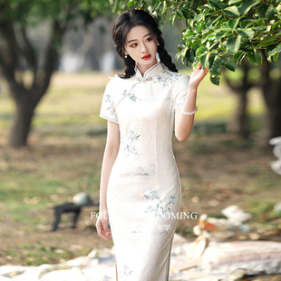 新中式 国风旗袍 夏季 2026新款 连衣裙 碎花日常年轻款 花样年华