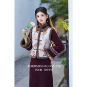 复古加绒套装 国风旗袍 女冬装 长袖 马甲两件套 新中式 花样年华