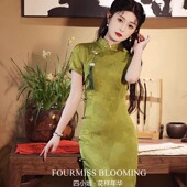 连衣裙修身 送考夏季 2025改良年轻款 新中式 花样年华 国风旗袍