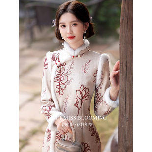 【花样年华】国风旗袍|小个子冬装加绒加厚新中式冬季长袖短款