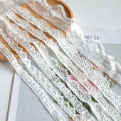 精美小花网纱蕾丝纯棉刺绣花边DIY礼服裙边窗帘服装 领口袖 口辅料