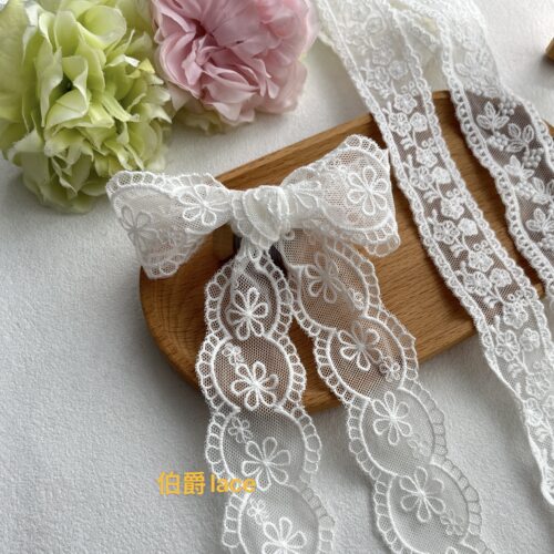 白色蕾丝钩花边DIY汉服材料