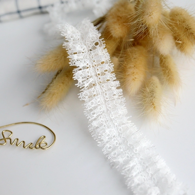 优质镂空褶皱蕾丝花边3cm打折diy