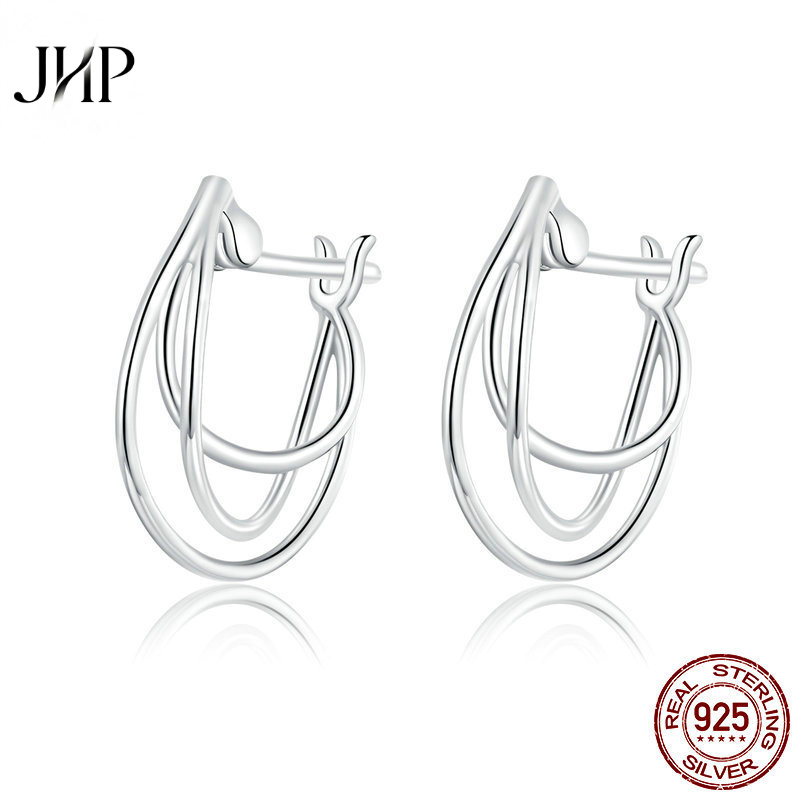 锦河畔S925银几何耳钉