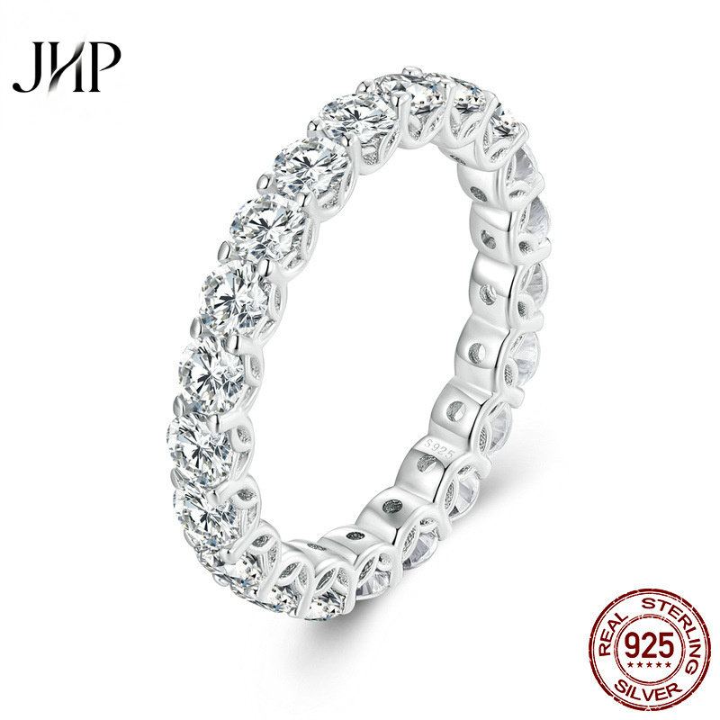 锦河畔莫桑石镂空银戒