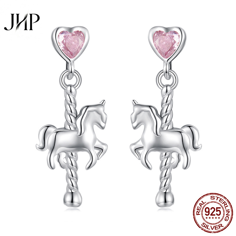 锦河畔S925纯银旋转木马耳钉
