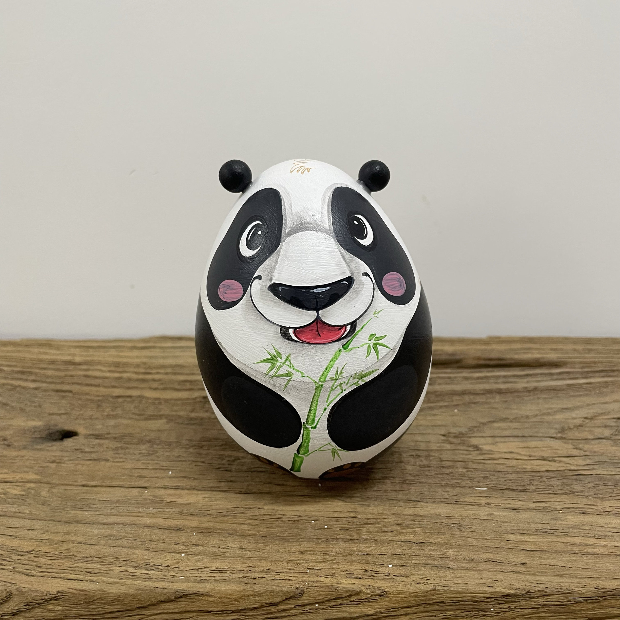 传统手绘特色熊猫不倒翁非遗生日礼物居家摆件个性图案可定制