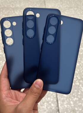 轻超薄磨砂防指纹酷深海蓝色TPU硅胶软壳透明适用三星S23+手机壳高级GalaxyS24plus保护套全包防摔精孔男女款