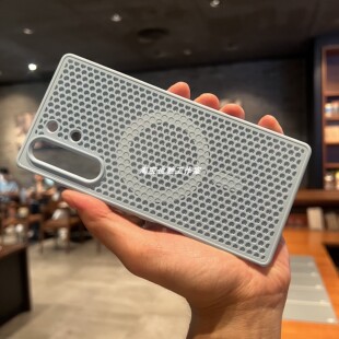 天蓝色网状洞洞蜂窝镂空散热磁吸充电适用努比亚红魔10pro手机壳红魔十10pro+保护套全包防摔透气夏季硬壳男