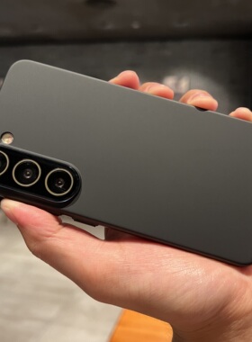 带镜头膜纯黑色全包精孔PC硬壳适用三星S23U手机壳高级超薄Galaxy S24Ultra保护套S23+磨砂高级感耐脏男女款