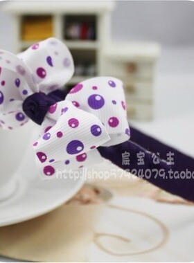 19元包邮韩国儿童手工发饰品 韩版紫色泡泡蝴蝶结发箍 /支