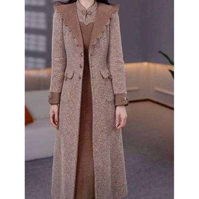 新中式加绒加厚雪花绒两件套