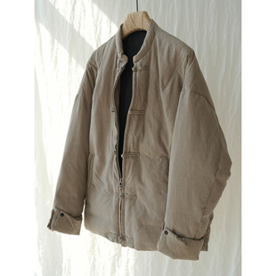 新中式复古立领盘扣对襟羽绒服男冬季新款国风廓形高级感保暖外套