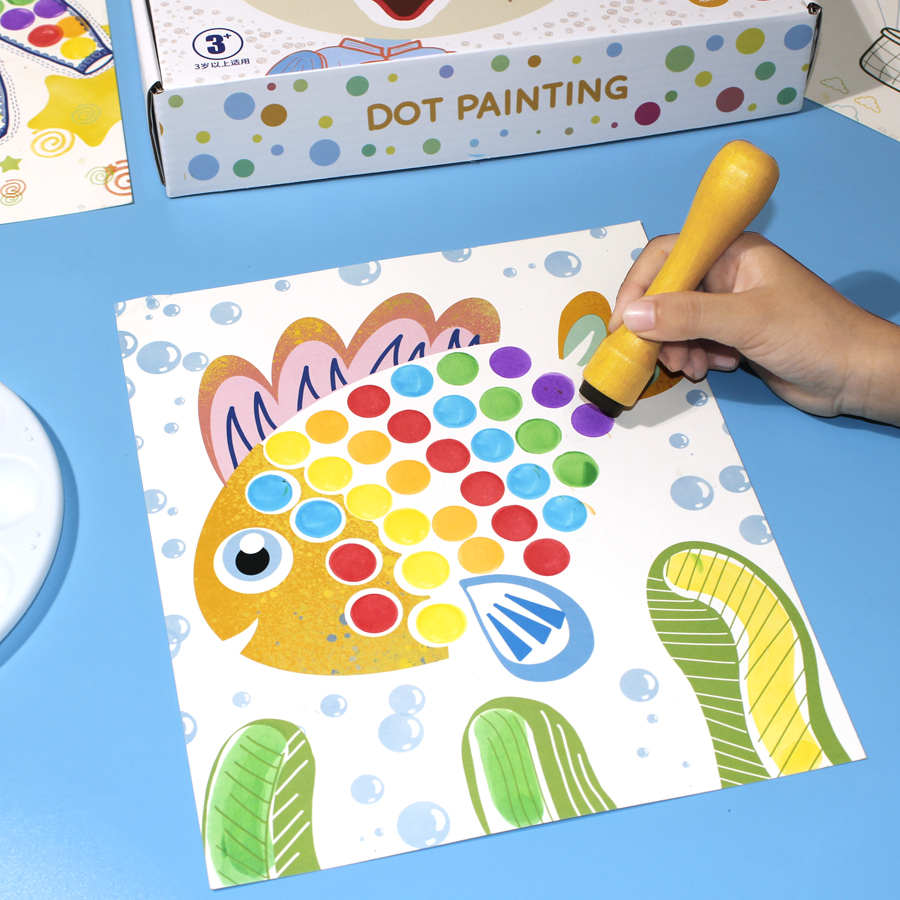 点点画画儿童手指画趣味印章指印画儿童创意手指画画册指纹画幼儿-封面