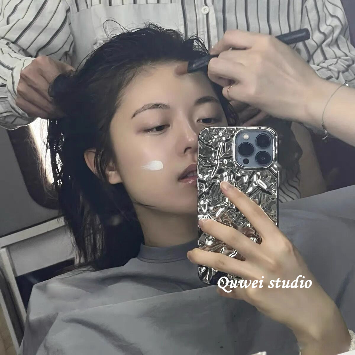 ins日韩明星同款锡纸适用iphone17promax手机壳17