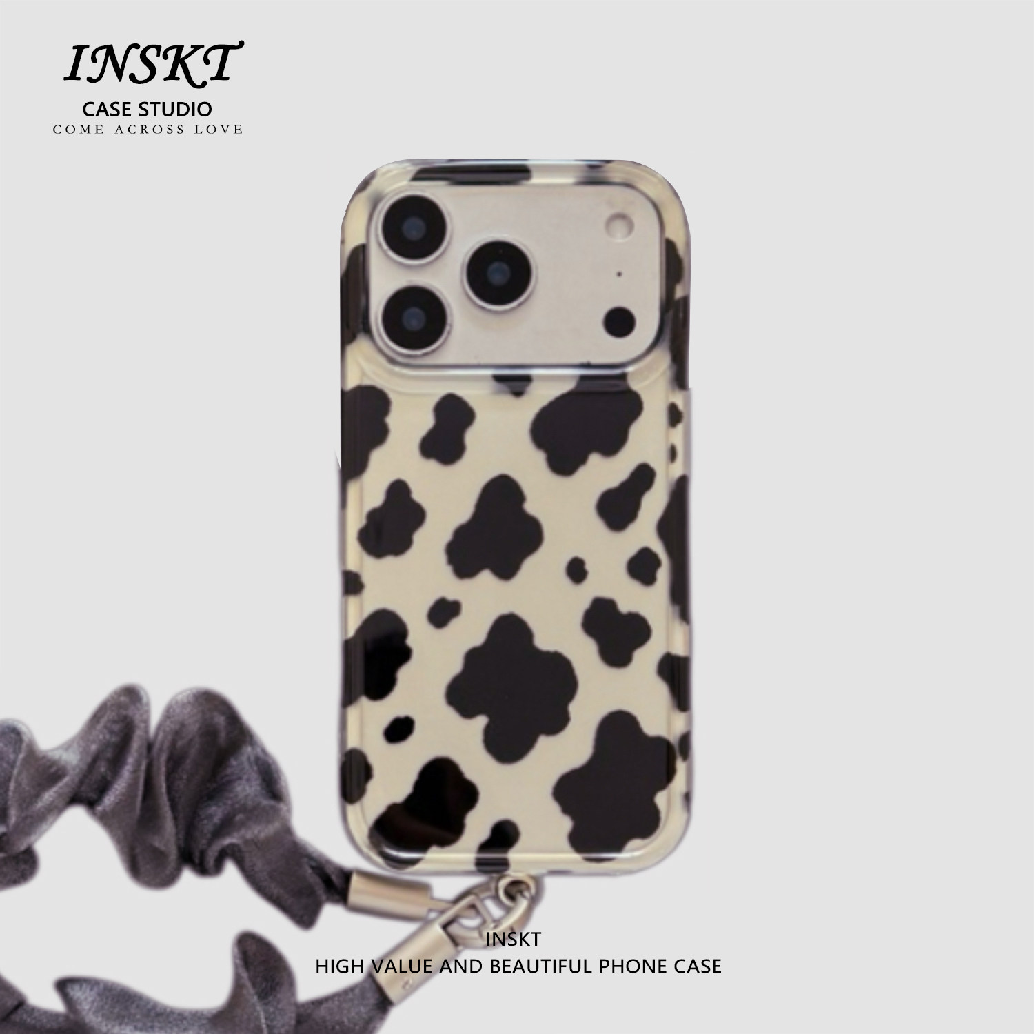 inskt冷淡风斑点奶牛纹原创适用iphone18promax手机壳苹果17软硅胶套17pro网红新款小众16防摔15个