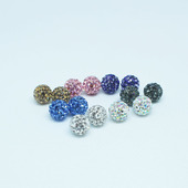 8mm镶钻软陶捷克水钻球旗袍DIY外贸水晶圆散珠子串珠配件超闪满钻