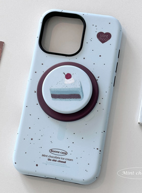 薄荷生巧ins手机壳iphone14pro磁吸支架手机套苹果17菲林硬壳