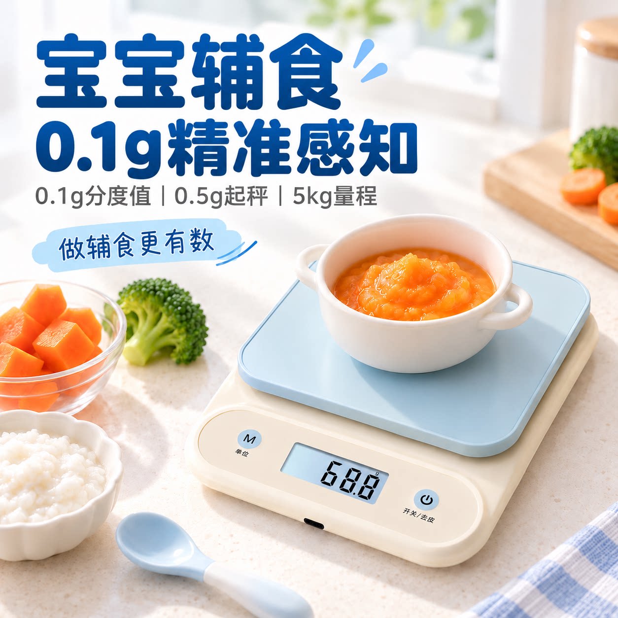 【婴儿辅食电子秤】Meilen宝宝辅食称克秤厨房秤称家用食物秤新款